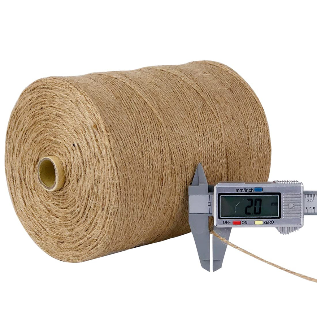 SMART&CASUAL 2mm Natural Jute Twine String Thin for Craft Plant Garden Gift Wrapping Christmas Handmade Art Decoration Packing String Home Art Decoration (Brown) (800 Ft (244M))