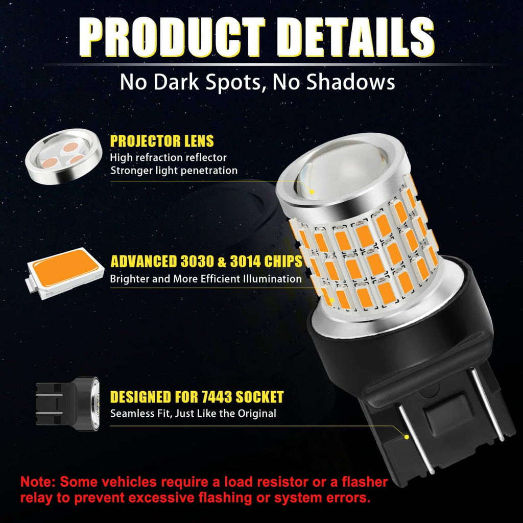 iBrightstar 3157 LED Bulb White, 4157 3156 LED Reverse Light Bulbs Super Bright for Tail Brake Lights Backup Lights Turn Signal Lights, 2 Pack