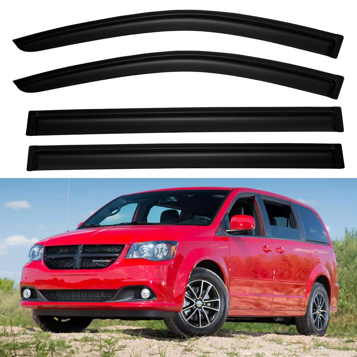 Window Visors Rain Guards for 2015-2026 Ford F150 Crew/SuperCrew Cab