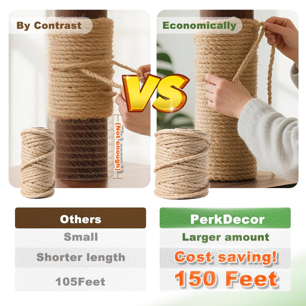 1000FT Natural Jute Twine String Bulk Hemp Rope Cord for Crafts Gardening Gift Wrapping Wedding Décor Packing Material Burlap Ribbon Christmas Knitting Macrame Decoration (Brown 2mm* 1000ft)