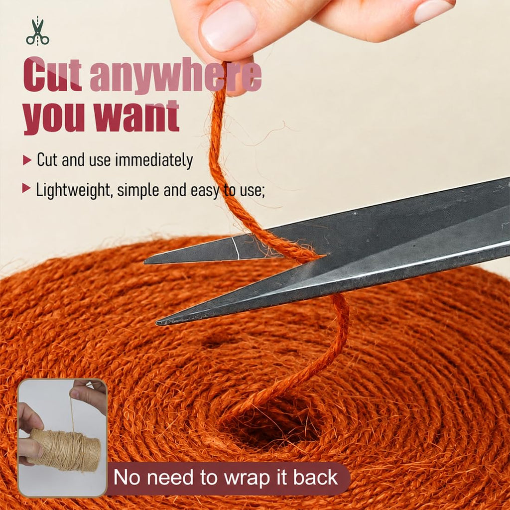 SMART&CASUAL 2mm Natural Jute Twine String Thin for Craft Plant Garden Gift Wrapping Christmas Handmade Art Decoration Packing String Home Art Decoration (Brown) (800 Ft (244M))