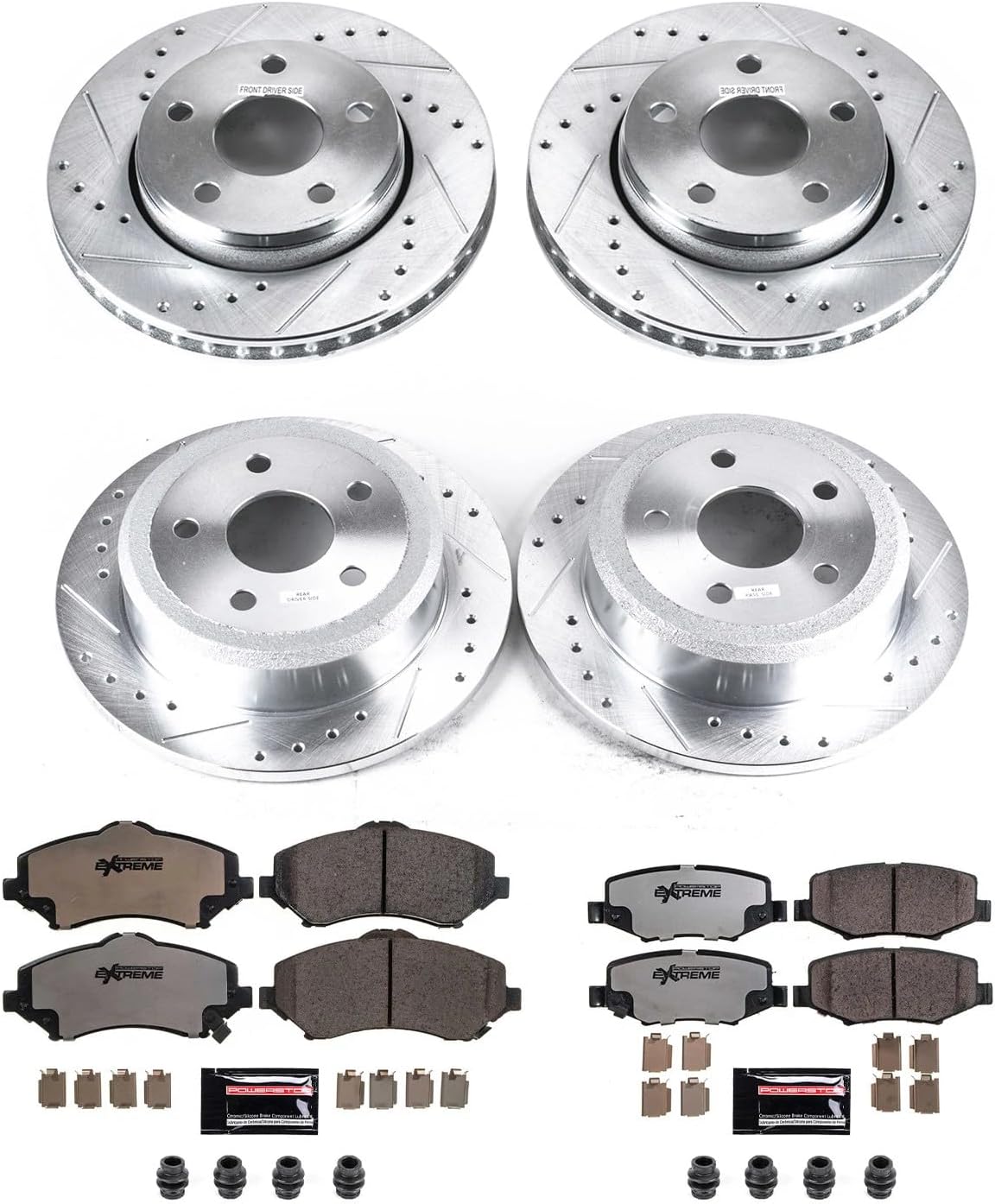 PowerStop Z36 Truck & Tow Brake Pad & Rotor Kit Front & Rear K2798-36