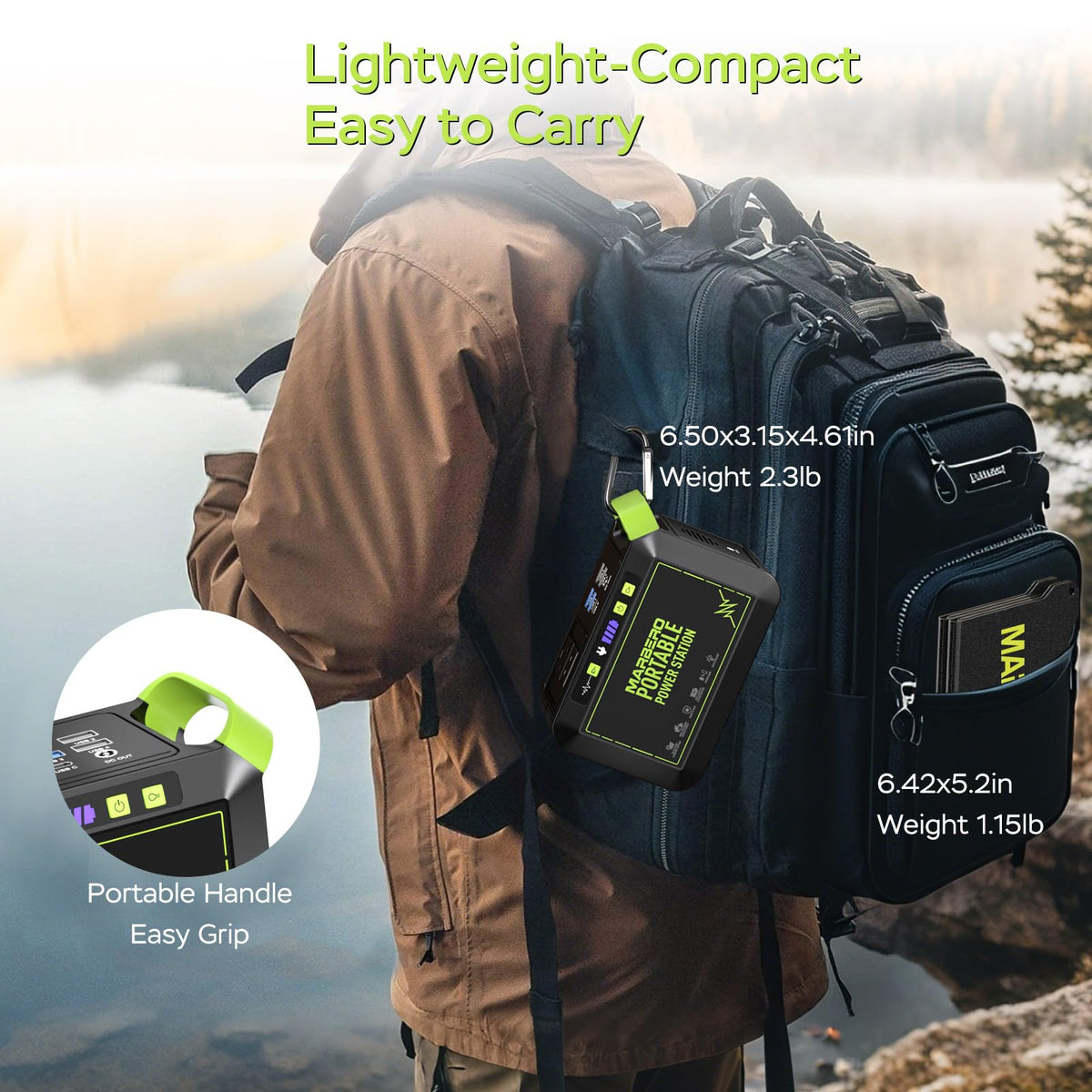 MARBERO Portable Power Station 88Wh, 120W Surge, Solar Generator 24,000mAh