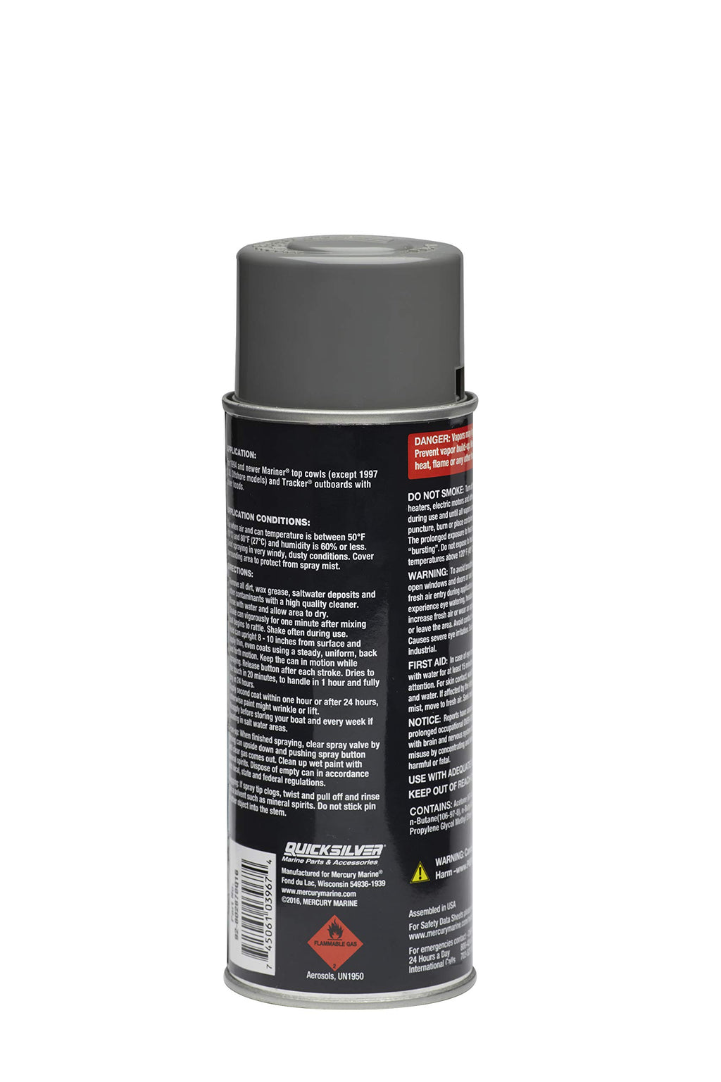 Quicksilver 802878Q1 Gloss Enamel Spray Paint, 12 oz, Phantom Black