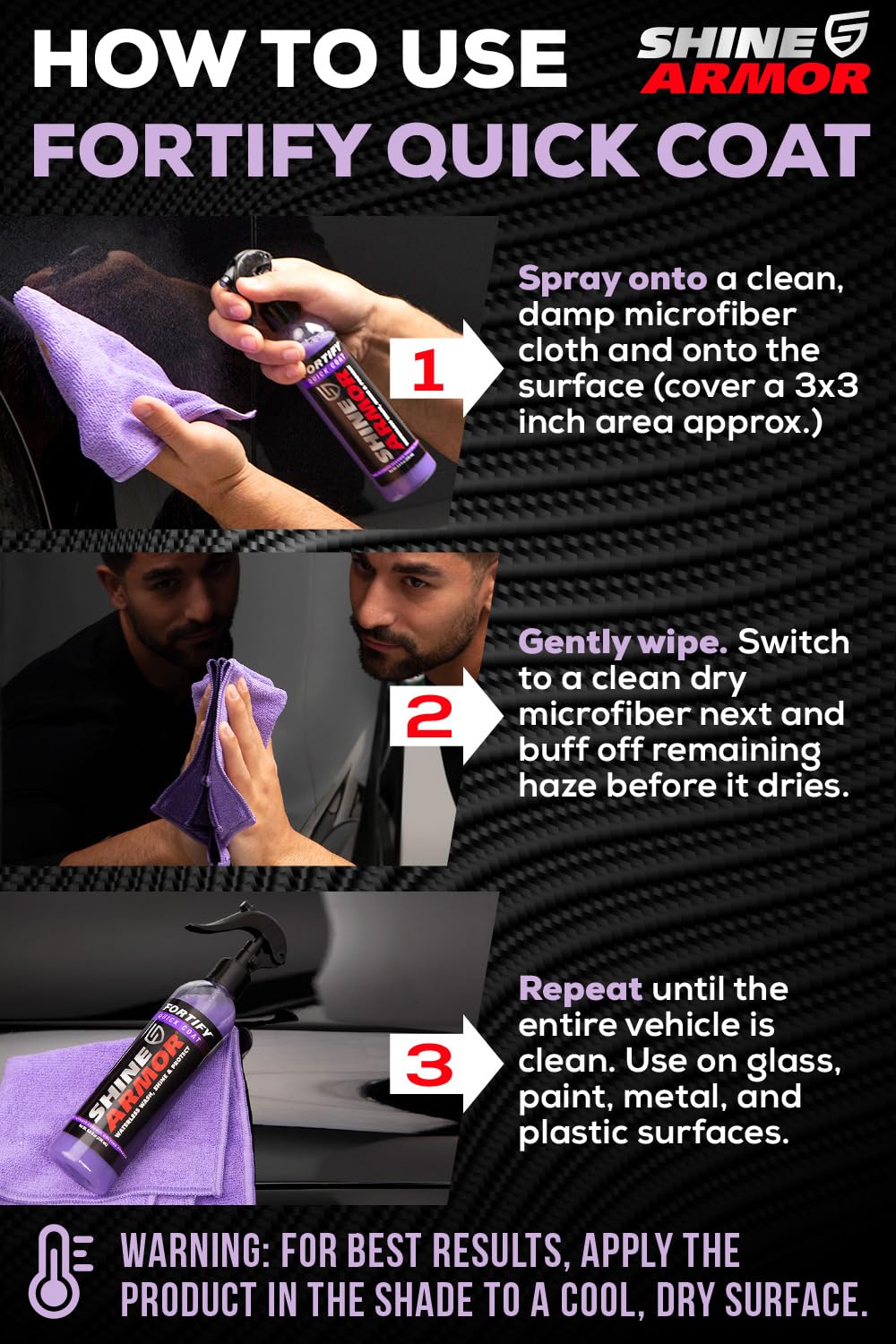 SHINE ARMOR Fortify Quick Coat Ceramic Coating Spray, 16 fl oz