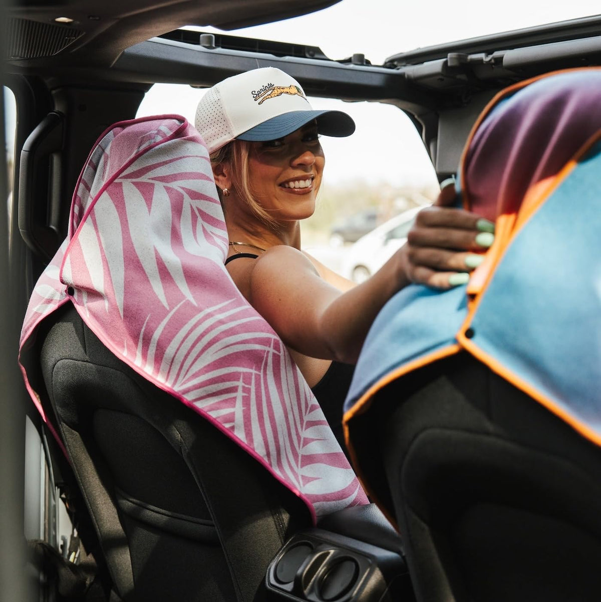 Sprints Prints Athletic Running Towel, Full-Sized, Car Seat Cover - Moisture Wicking (Midnight Mile)