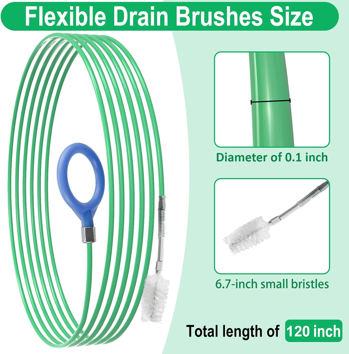 Auto Sunroof Drain Cleaning Tool, 120 Inch Flexible Tube Cleaning Brush