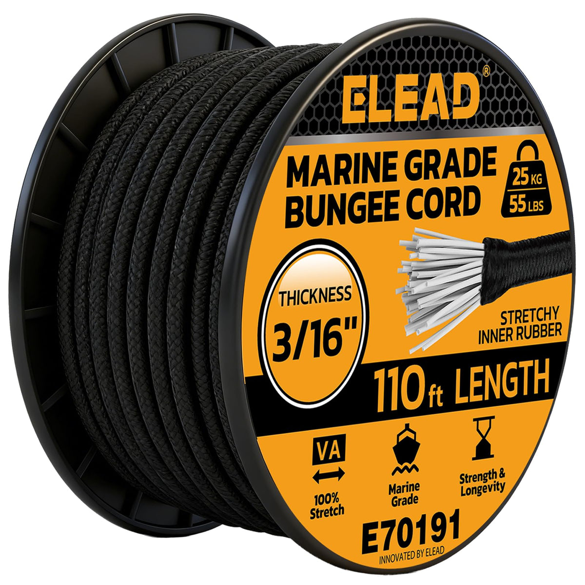 Bungee Cords Heavy Duty Outdoor: 20 Pcs Premium Rubber Bungee Cords with Hooks in a Storage Jar Includes 10", 18", 24", 30", 36", 48" Bungee Cord for Camping, Tent, Fastening Items