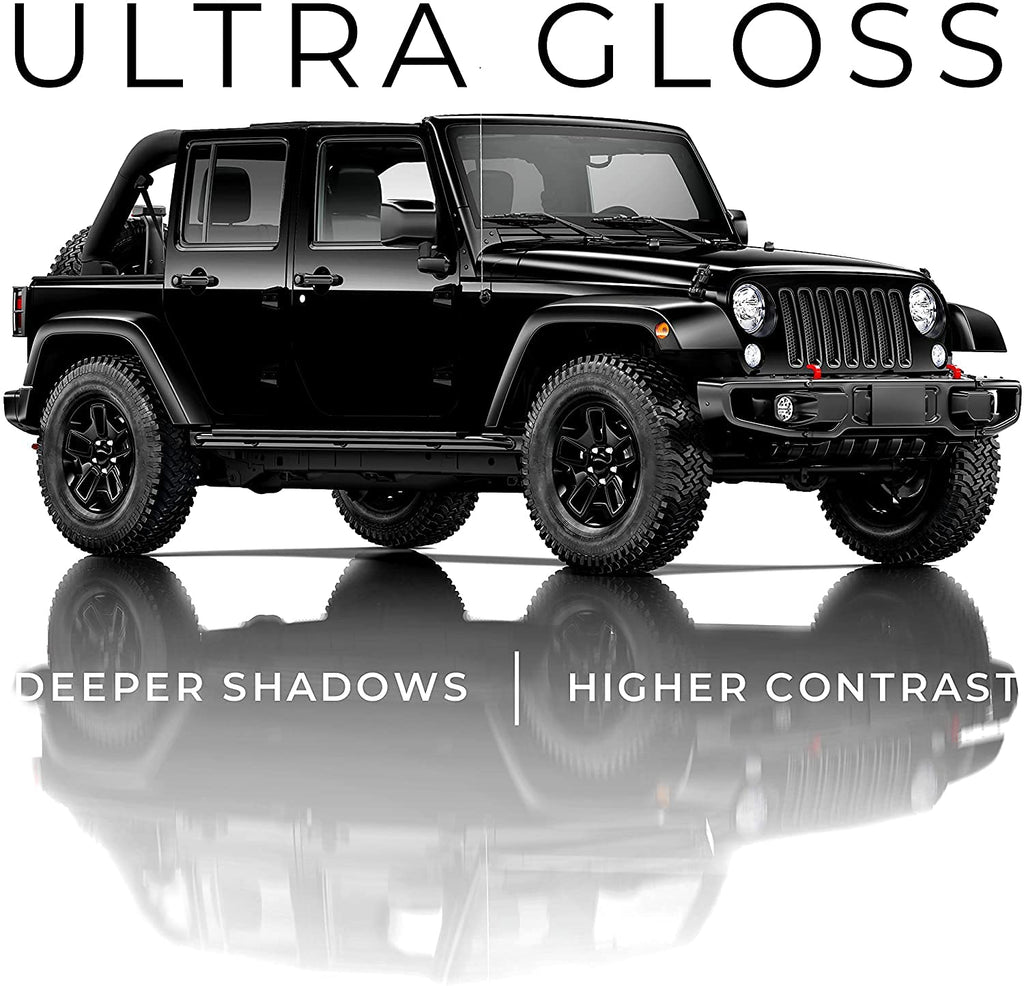 VViViD+ Ultra Gloss Premium Vinyl Car Wrap Film (1ft x 5ft, Gloss Piano Black)