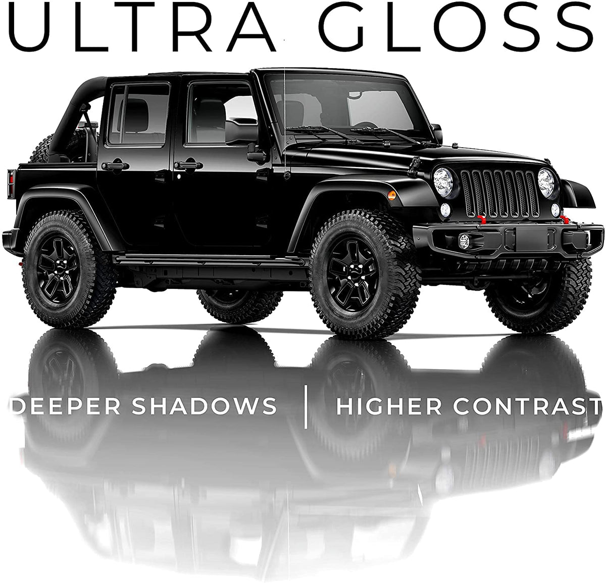VViViD+ Ultra Gloss Premium Vinyl Car Wrap Film (1ft x 5ft, Gloss Piano Black)