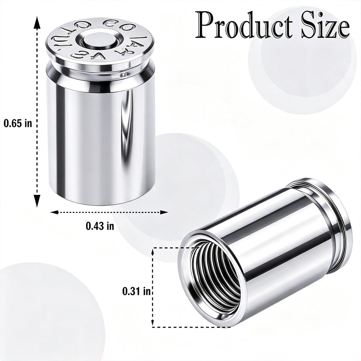 4PCS Bullet Shell Tire Valve Stem Caps, Aluminum Alloy Car Air Stem Cap, Universal Dustproof Tire Valve Stem Covers for Cars, SUV, Trucks, Bikes, Motorcycles, Bicycles (Black)