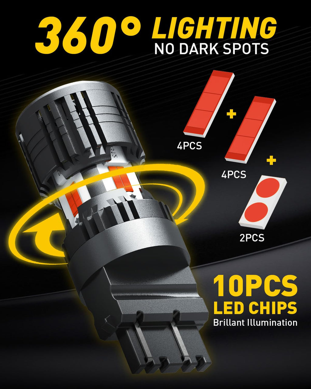 AUXITO 912 921 LED Bulb for Backup Light Reverse Lights High Power 2835 15-SMD Chipsets Error Free T15 906 922 W16W Bulbs, 6000K White, Automotive Light Bulbs (Upgraded, Pack of 2)