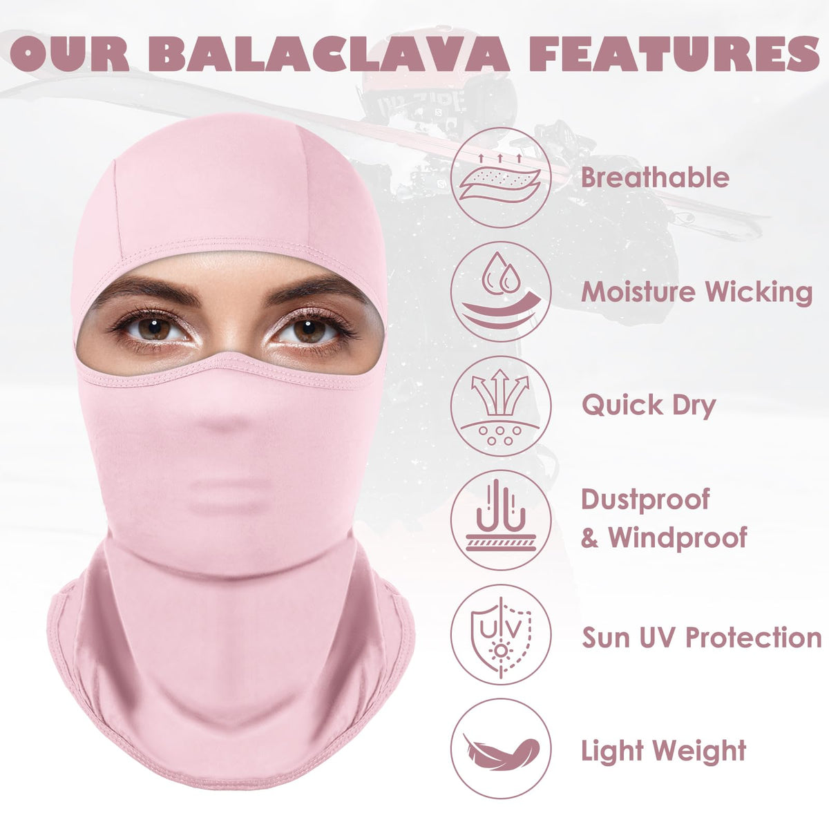 Achiou Ski Mask Balaclava Shiesty, Cooling Ice Silk Motorcycle Face Cover