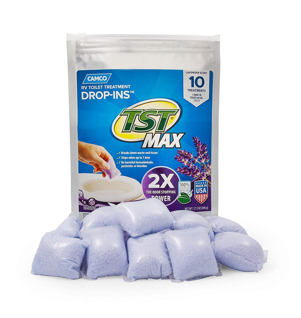 Camco TST MAX RV Toilet Treatment Drop-INs - Orange 30-pk - Made in the USA