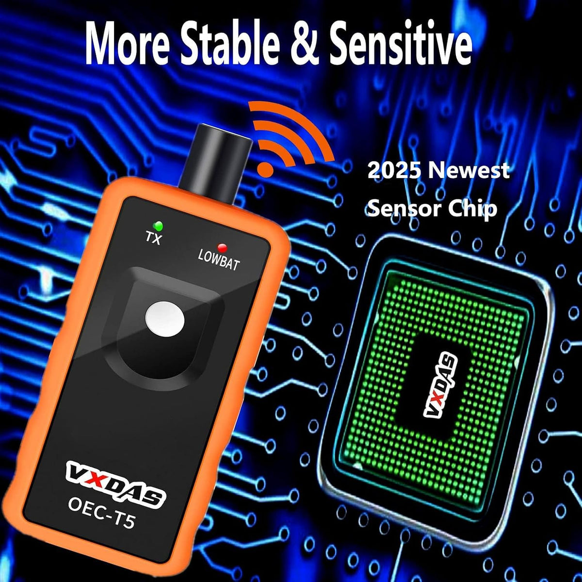 VXDAS TPMS Relearn Tool Only for GM Vehicles (2006-2024 Chevy/Buick/GMC/Opel/Cadillac) Original Sensor with 315/433 MHz, Tire Sensors Pressure Monitor System Reset Tool OEC-T5-2025 Edition
