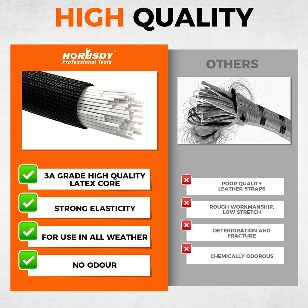 HORUSDY 31-Piece Premium Bungee Cords Assortment Jar, Includes 10”,18”,24”,32”,40” Bungee Cords, 6“ Zip Ties, 8”Canopy/Tarp Ball Ties and Crocodile Mouth Tarp Clips