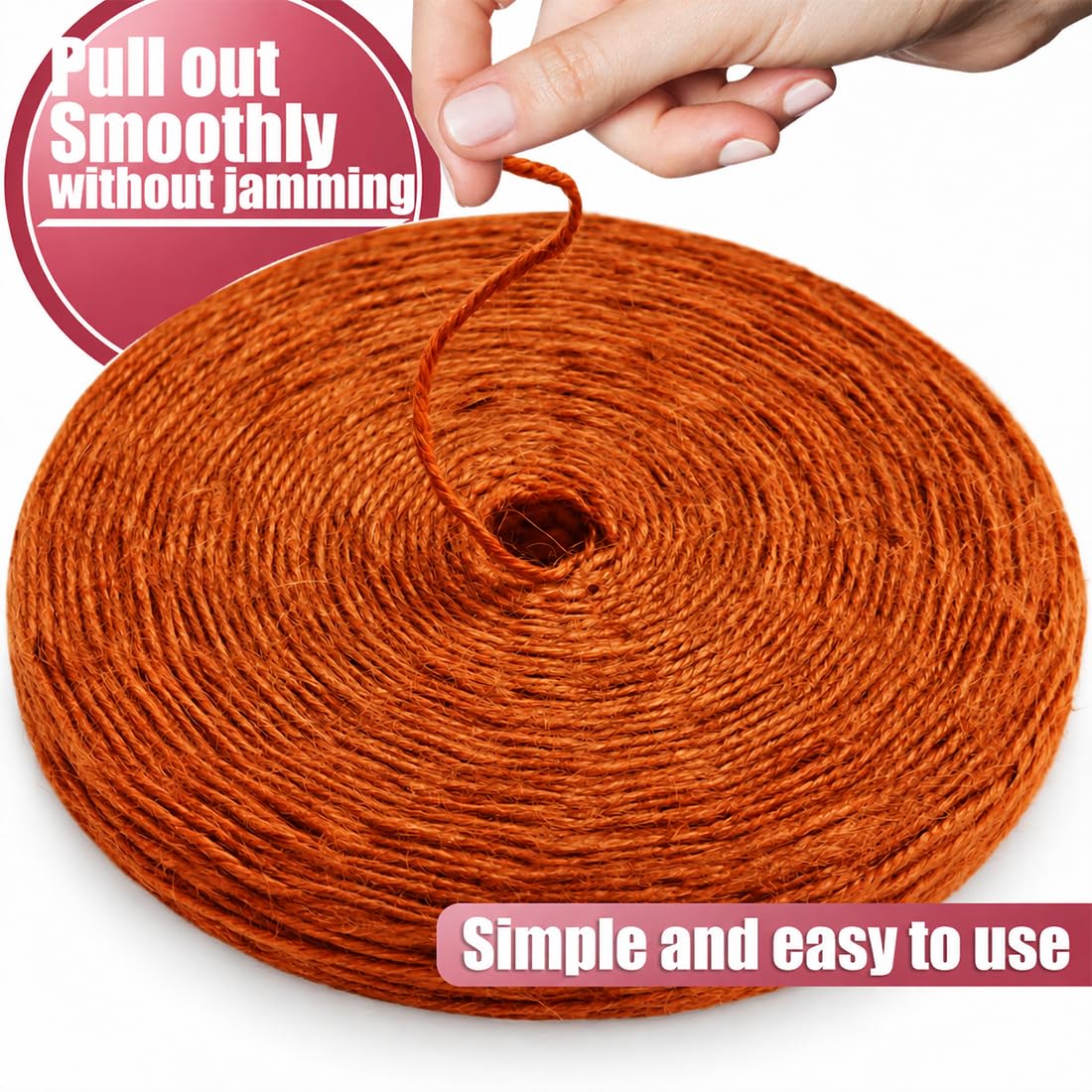 SMART&CASUAL 2mm Natural Jute Twine String Thin for Craft Plant Garden Gift Wrapping Christmas Handmade Art Decoration Packing String Home Art Decoration (Brown) (800 Ft (244M))