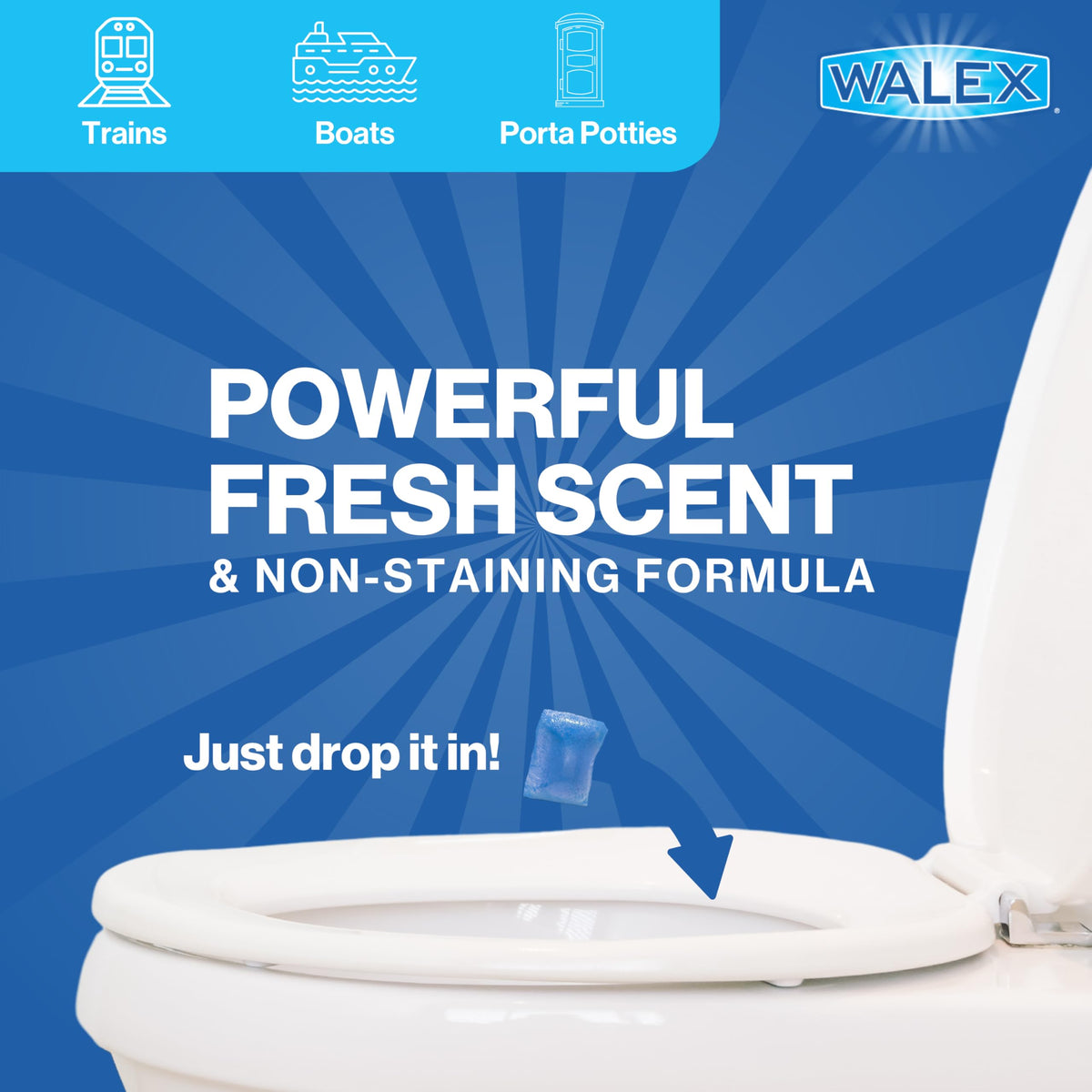 Walex Porta-Pak RV Toilet Treatment Drop-Ins - Fresh Scent, 10-Pack