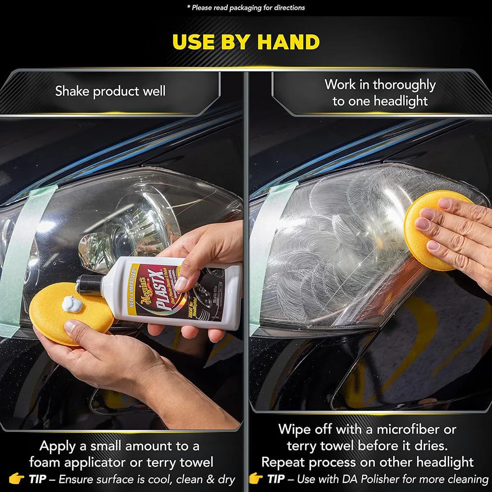 Meguiar's PlastX Clear Plastic Polish Headlight Restoration Polish, 10 Oz