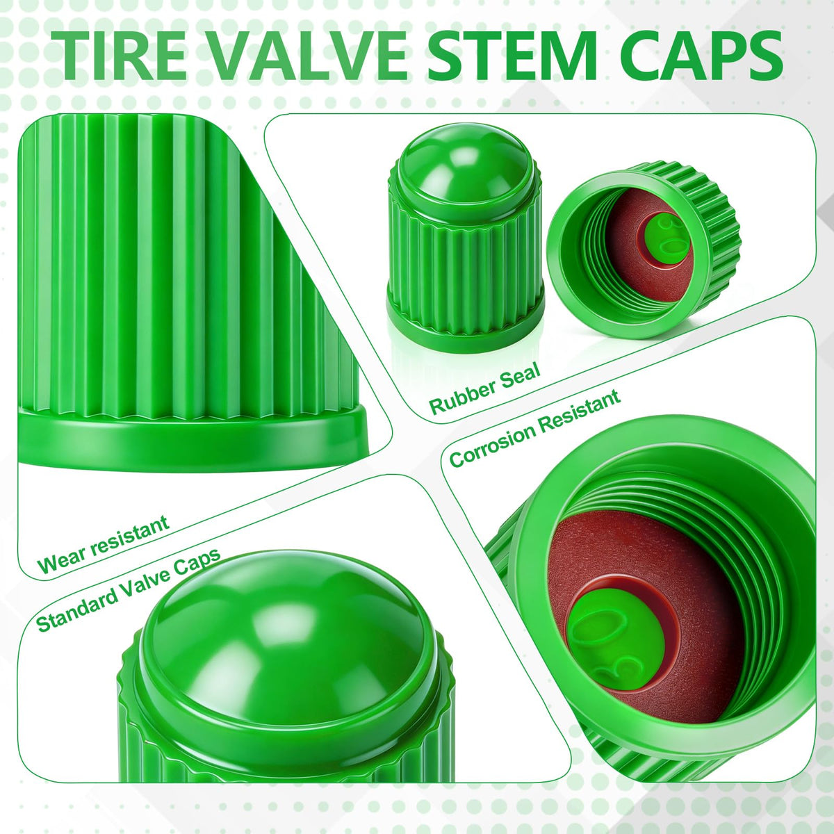 Outus 20 Pcs Tire Valve Stem Caps Universal Tire Caps,Black