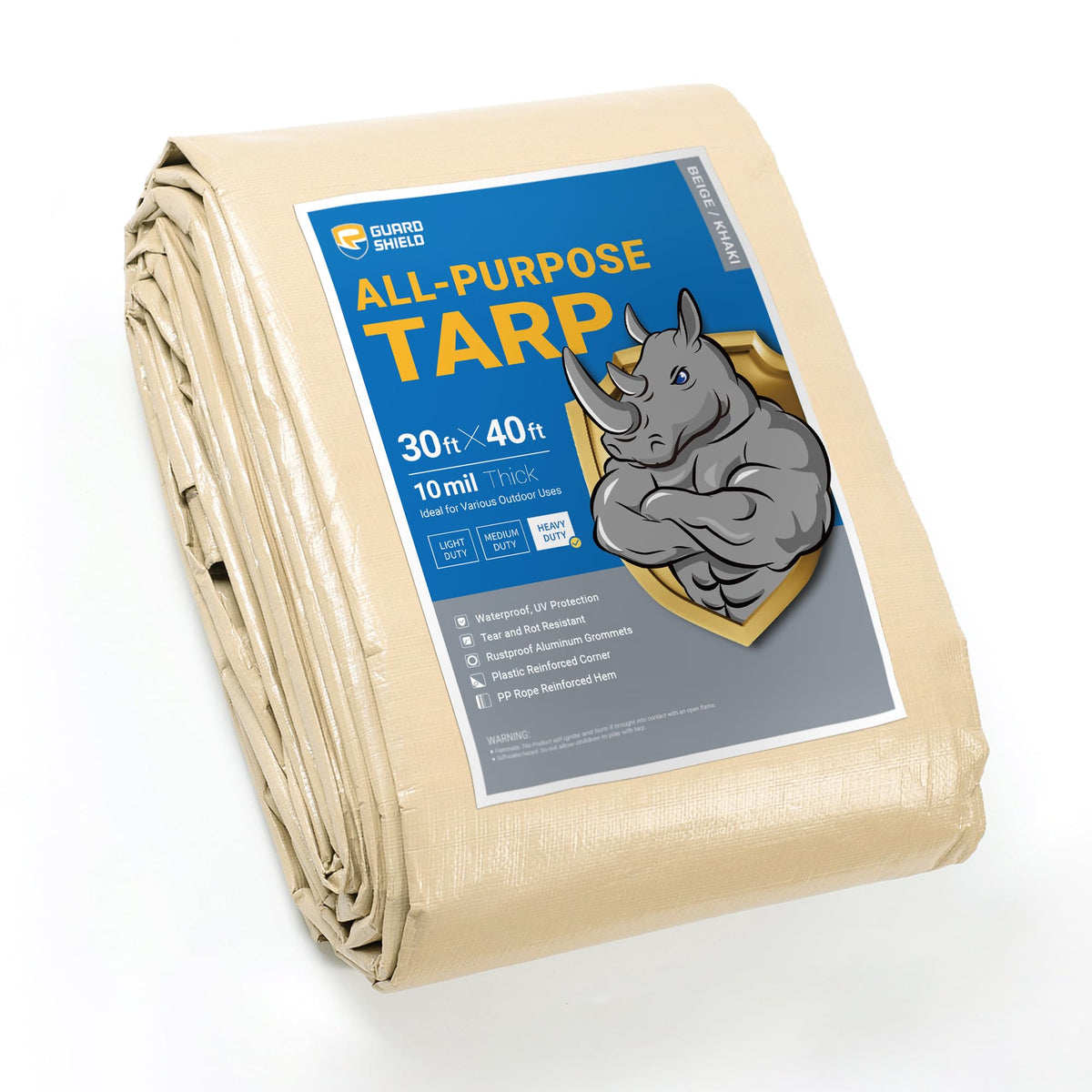 GUARD SHIELD Heavy Duty Tarp 12x16 Feet Green Multi Purpose Thick Waterproof Poly Tarp Cover 10mil