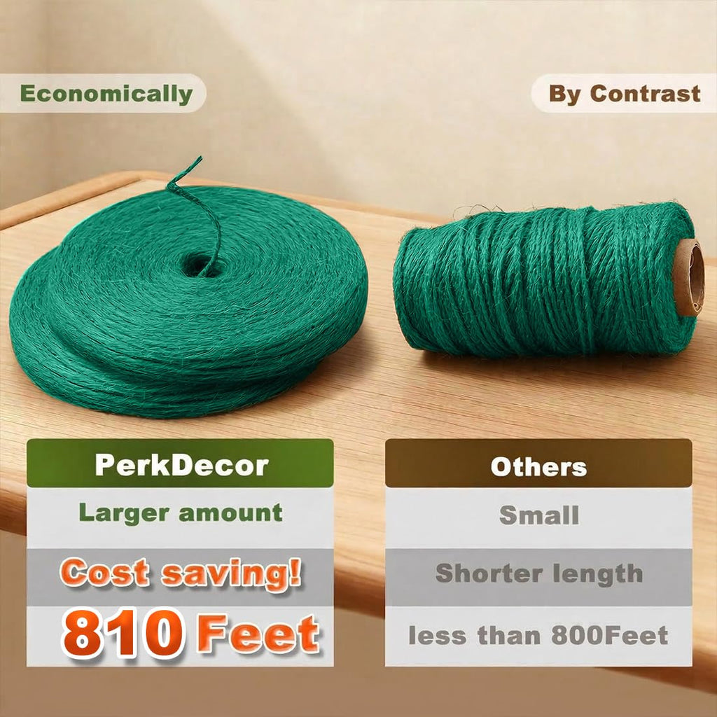 1000FT Natural Jute Twine String Bulk Hemp Rope Cord for Crafts Gardening Gift Wrapping Wedding Décor Packing Material Burlap Ribbon Christmas Knitting Macrame Decoration (Brown 2mm* 1000ft)