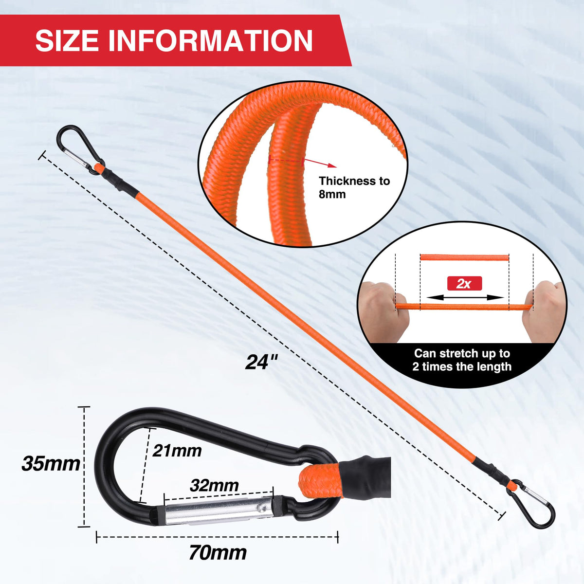 WORKPRO Bungee Cords with Hooks, Heavy Duty Outdoor Bungee Strap, 22-Piece