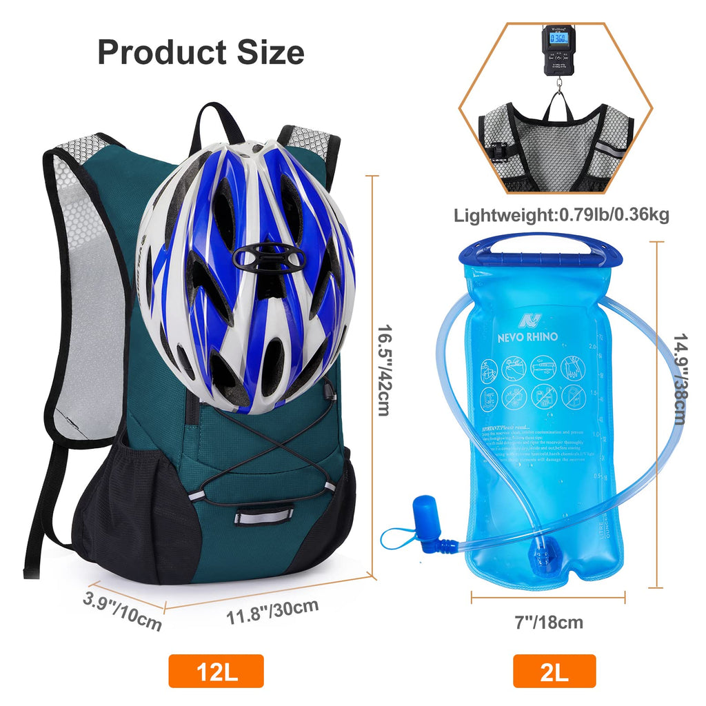 Lightweight Hydration Backpack, Running Backpack with 2L Water Bladder