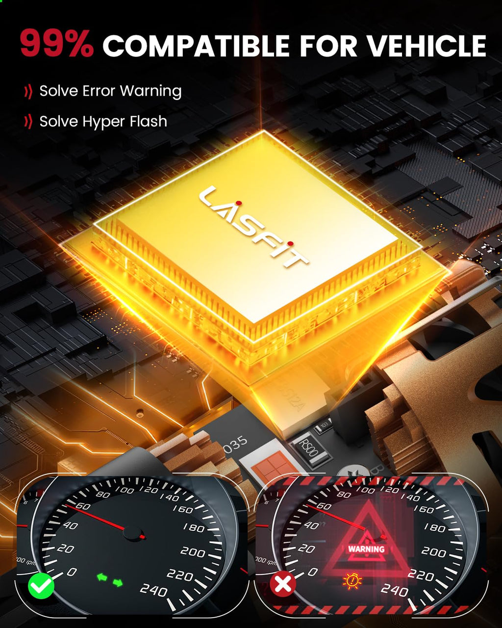 LASFIT 921 LED Bulb Reverse Lights, 912 T15 Back Up Light CANBUS Error Free W16W 906 Reversing Bulb 904 916 6000K Xenon White New Upgrade Design, Plug and Play (Pack of 2)