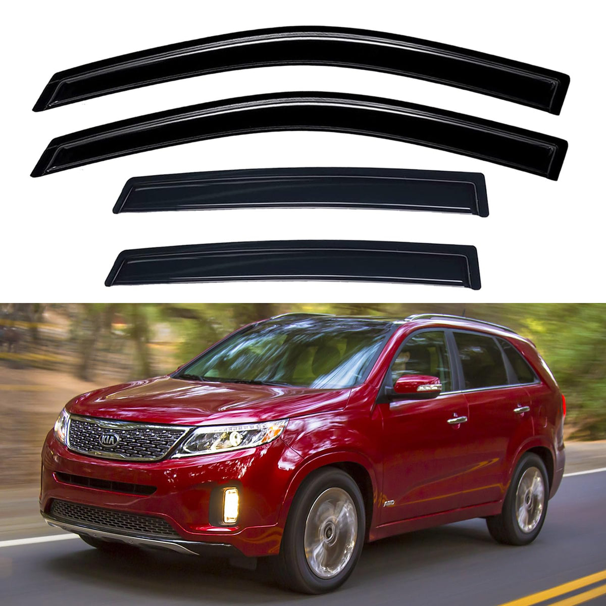 Window Visors Rain Guards for 2015-2026 Ford F150 Crew/SuperCrew Cab