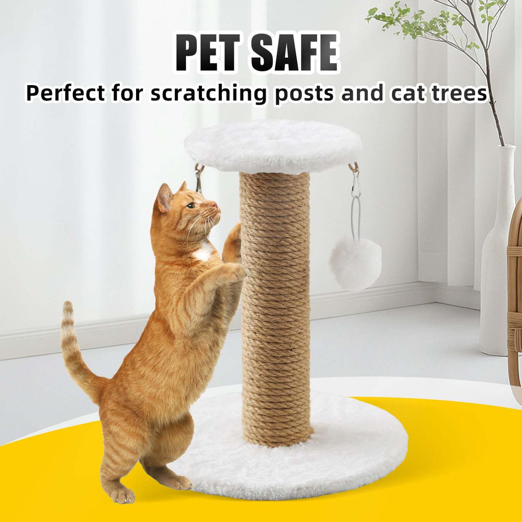 Natural Jute Twine, 8MM x 50FT Jute Rope Roll, Heavy Duty Thick Twine for Cat Scratching Post, Bundling, Gardening and DIY Crafts