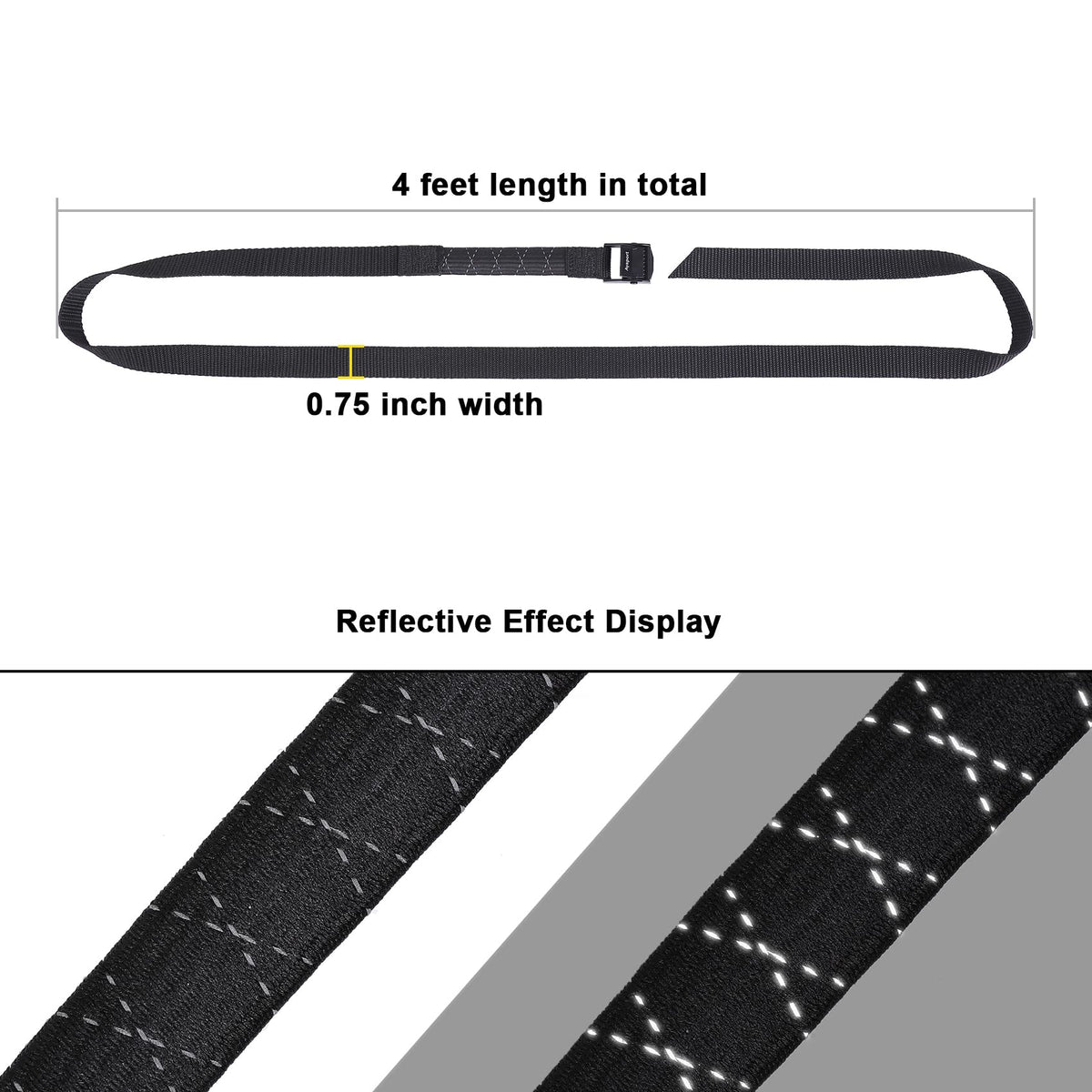 Ayaport Lashing Straps with Buckles Adjustable Cam Buckle Tie Down Cinch Strap for Packing Black 4 Pack