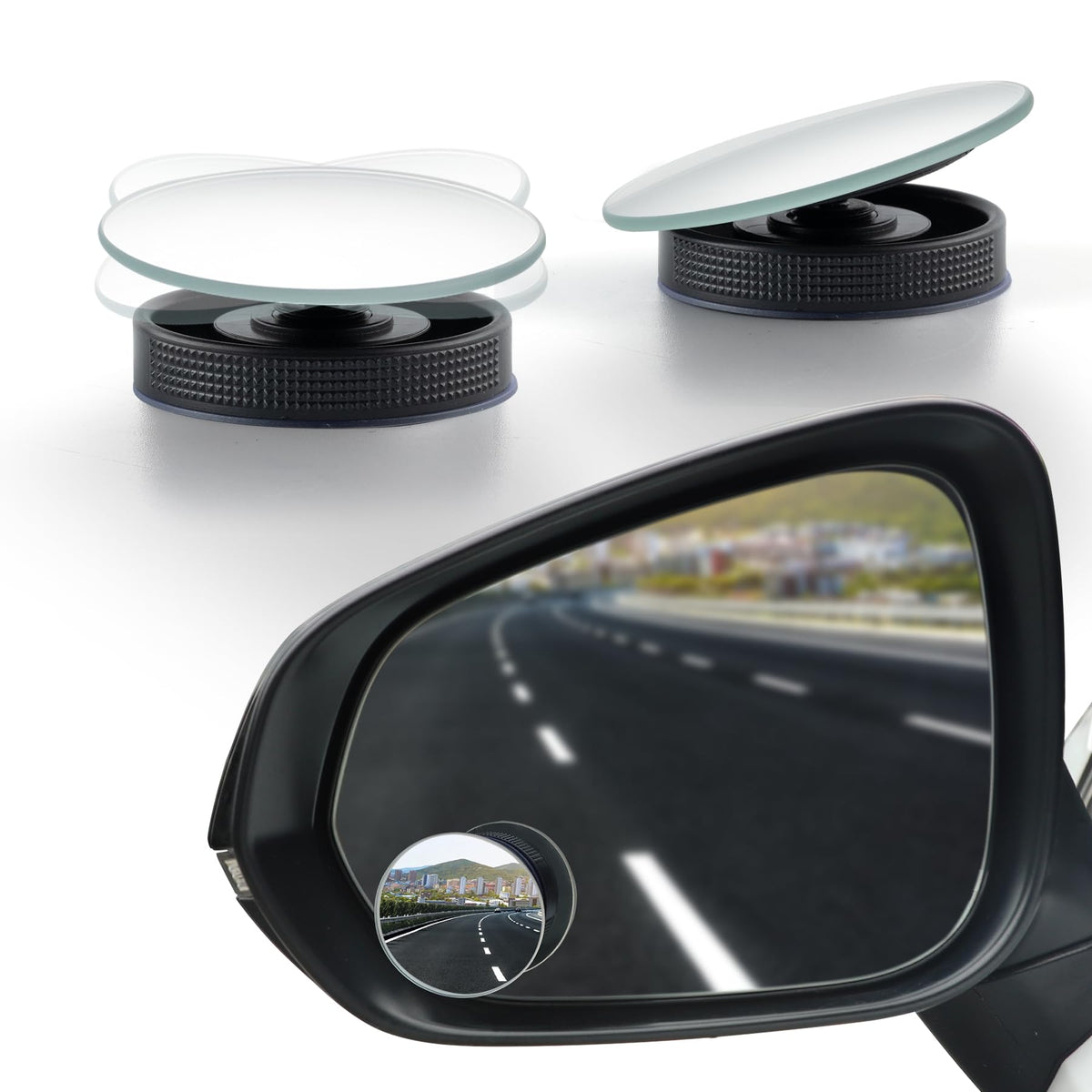 LivTee Blind Spot Car Mirror, HD Glass Frameless Convex Side Mirror Blindspot, Wide Angle Rear View Mirrors for SUVs, Trucks and RVs - Car Accessories
