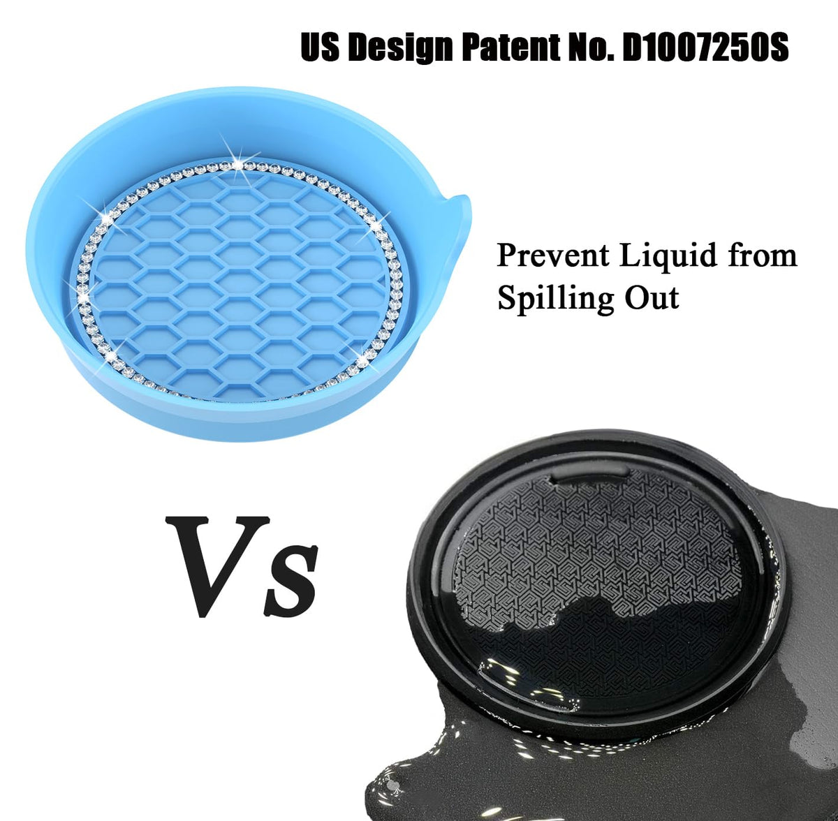 Amooca 2-Pack Car Cup Coaster Silicone Spill-Proof Cup Holder Inserts