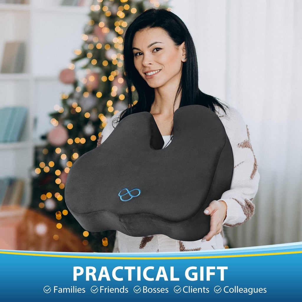 BlissTrends Memory Foam Seat Cushion for Office Chair & Car Seat, Black
