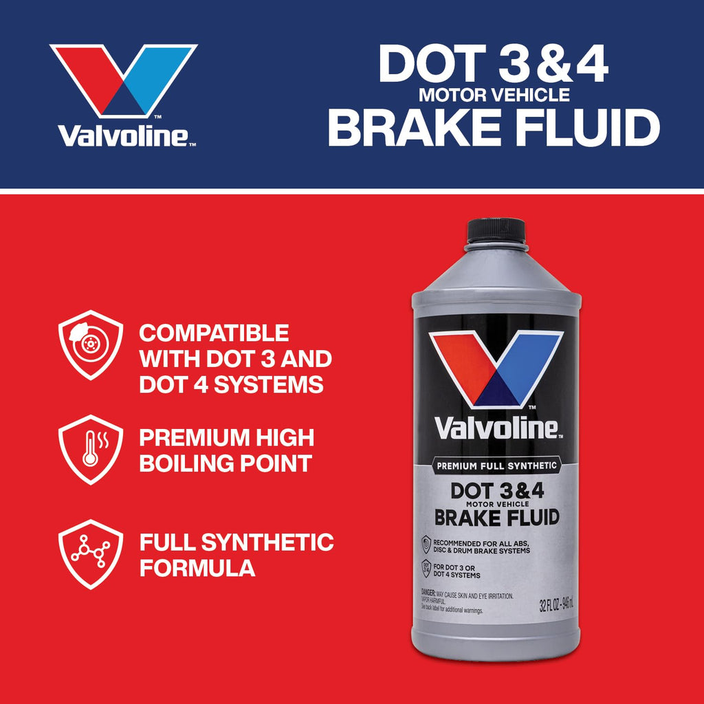 Valvoline DOT 3 & 4 Synthetic Brake Fluid, 32 oz