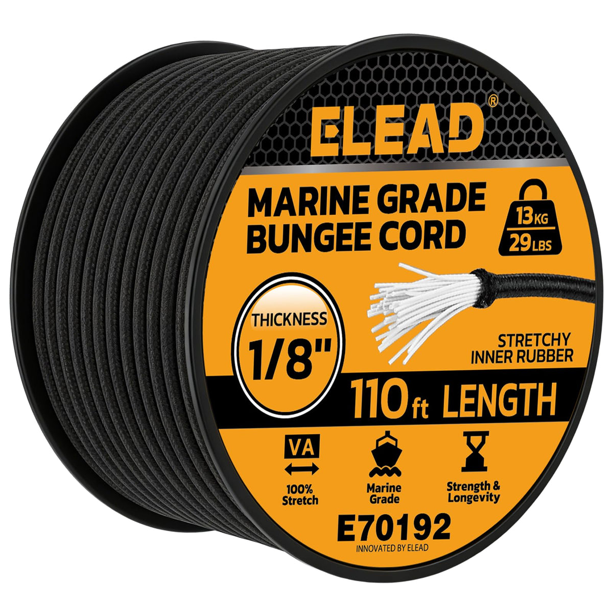 Bungee Cords Heavy Duty Outdoor: 20 Pcs Premium Rubber Bungee Cords with Hooks in a Storage Jar Includes 10", 18", 24", 30", 36", 48" Bungee Cord for Camping, Tent, Fastening Items