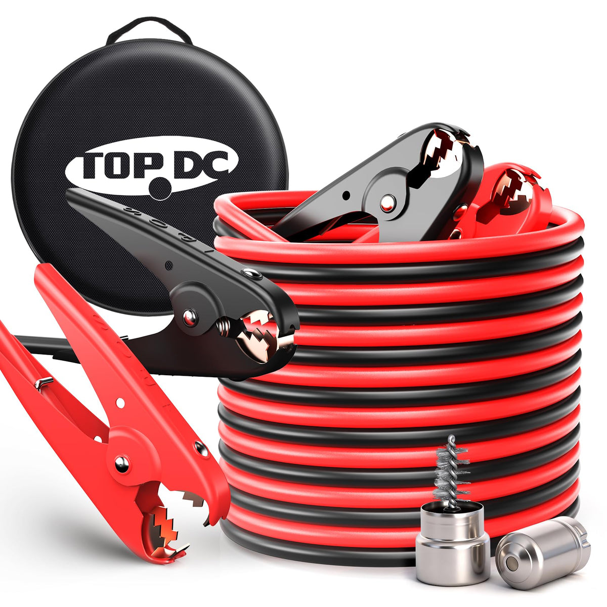 TOPDC 4 Gauge 20 Feet Heavy Duty Jumper Cables for Car and SUV