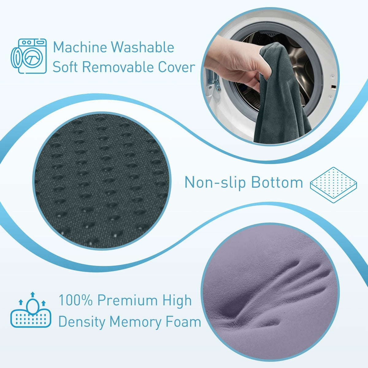 BlissTrends Memory Foam Seat Cushion for Office Chair & Car Seat, Black