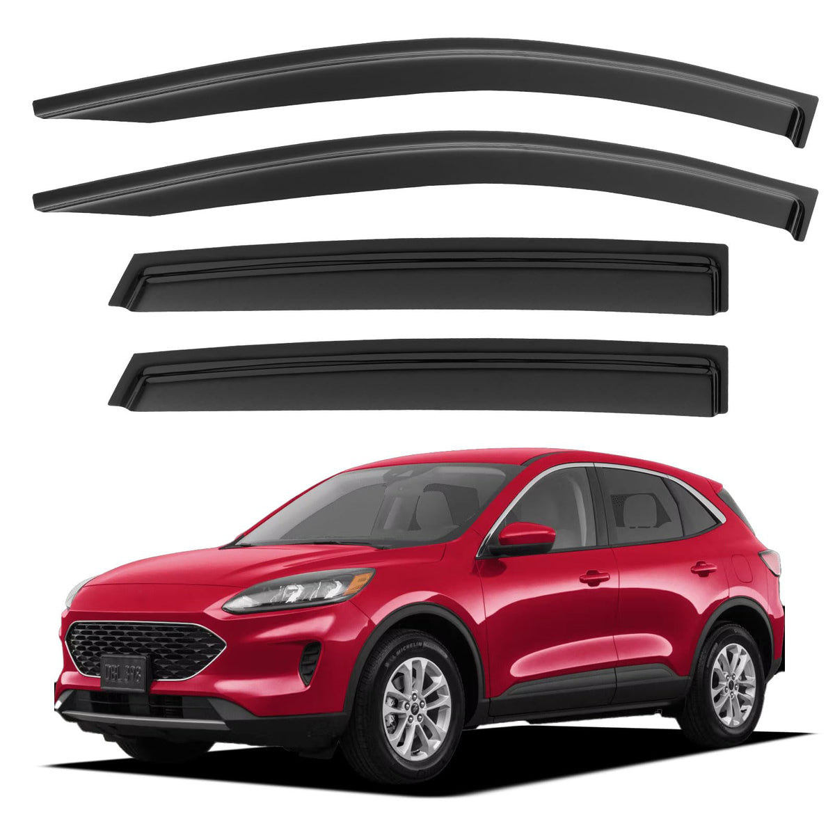 Window Visors Rain Guards for 2015-2026 Ford F150 Crew/SuperCrew Cab