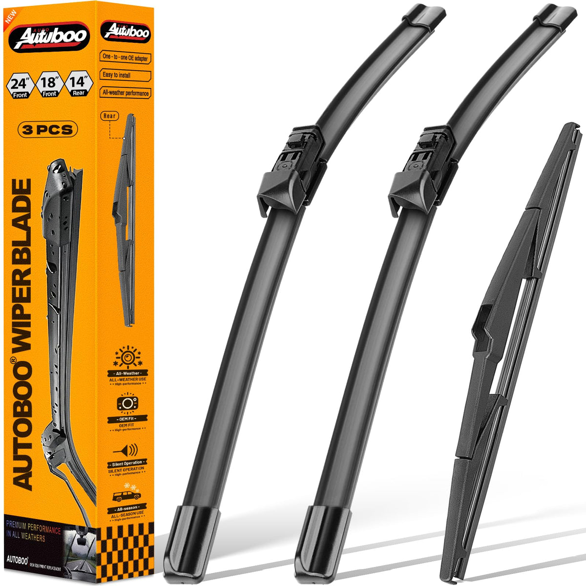 AUTOBOO Windshield Wiper Blade Replacement for Toyota RAV4 Mazda 5