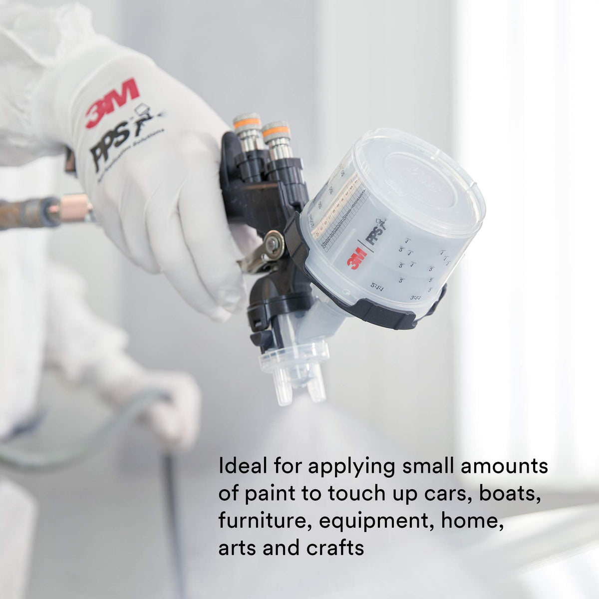 3M 26000 PPS 2.0 Spray Gun Cup, Lids and Liners Kit, Standard, 200-Micron Filter, 22 Ounces, BLACK,SILVER