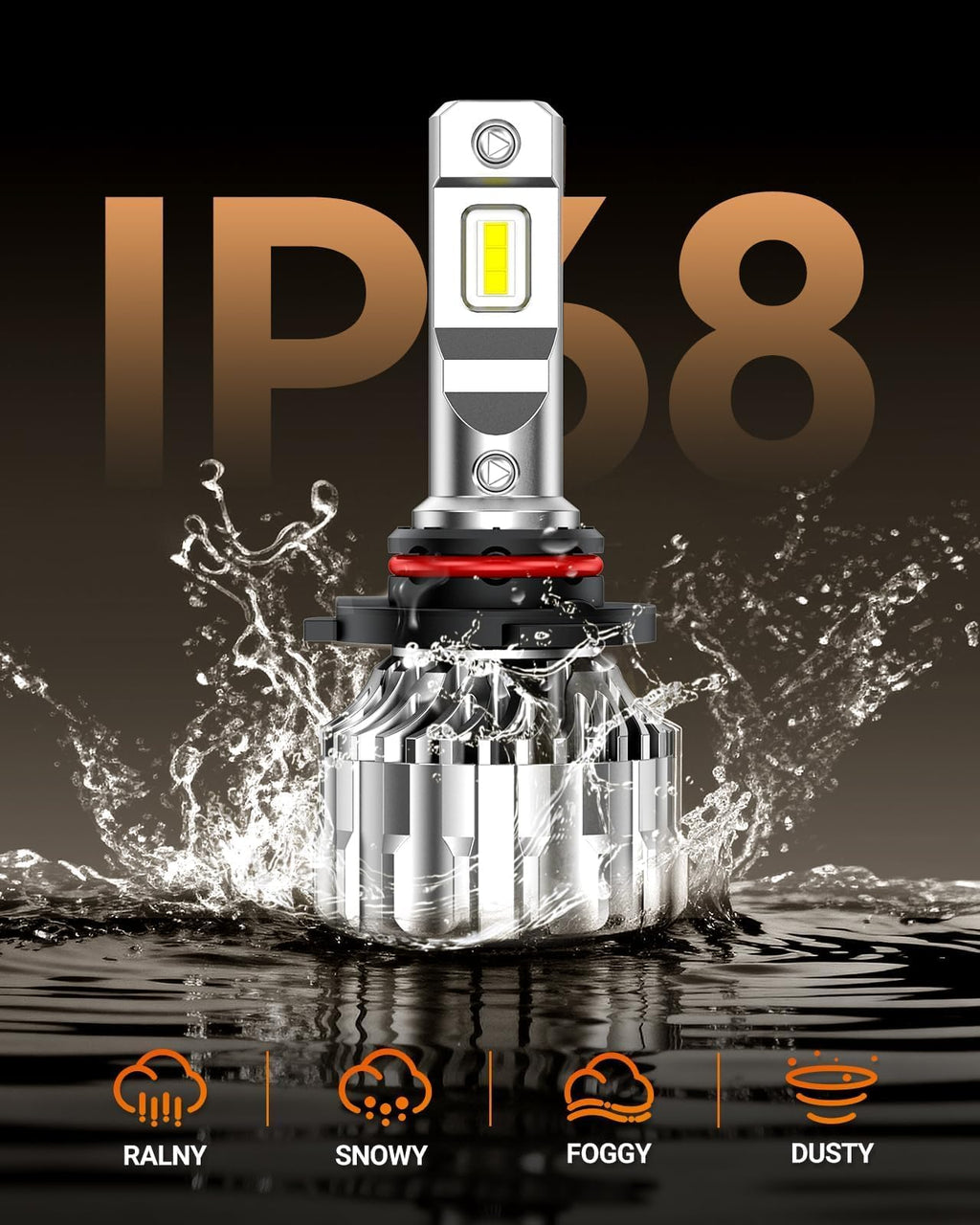 SEALIGHT H13 Bulbs, 70000LM 800% Brighter 6500K Cool White H13 Bulbs with Fan, 70000H Lifespan, IP68 Waterproof, Pack of 2