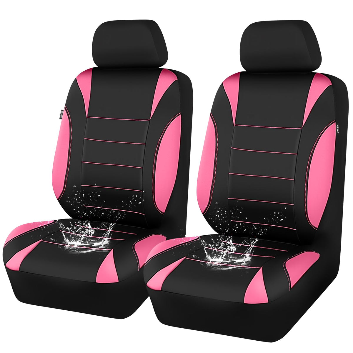 CAR PASS Waterproof Car Seat Covers Front Seats Only with 5mm Composite EVA, Neoprene Car Seat Cover with Separate Headrest Cover, Quick Setup Universal Fit for Car SUV Trucks,Airbag Compatible（Gray