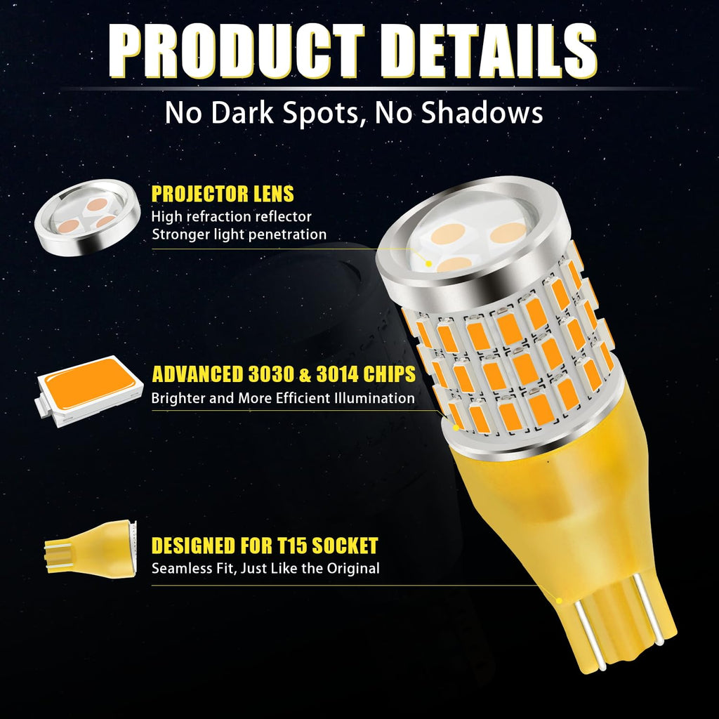 iBrightstar 3157 LED Bulb White, 4157 3156 LED Reverse Light Bulbs Super Bright for Tail Brake Lights Backup Lights Turn Signal Lights, 2 Pack