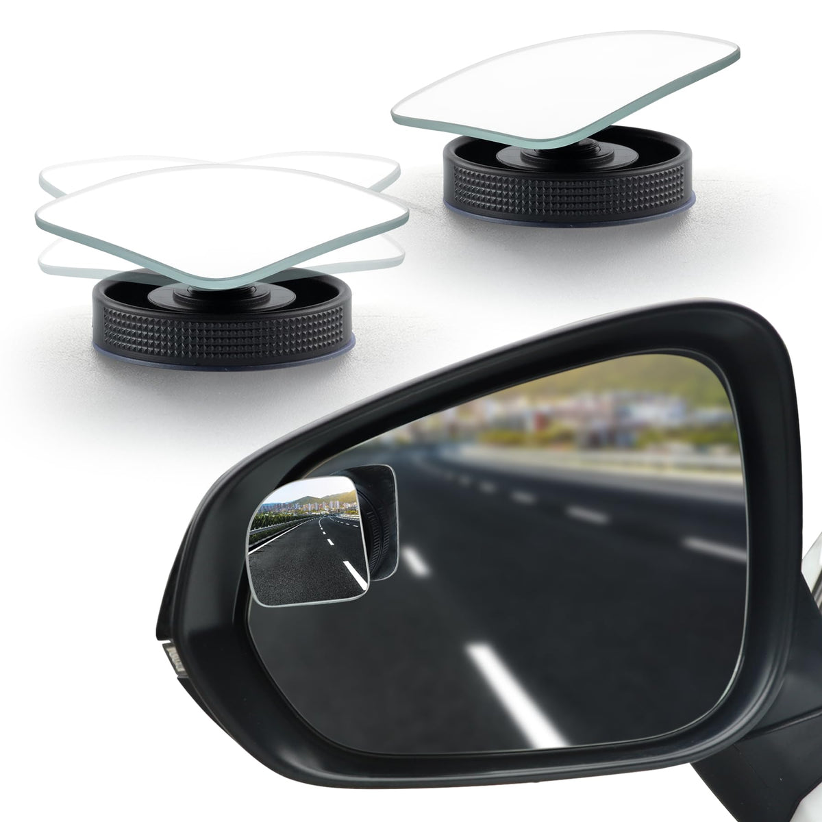 LivTee Blind Spot Car Mirror, HD Glass Frameless Convex Side Mirror Blindspot, Wide Angle Rear View Mirrors for SUVs, Trucks and RVs - Car Accessories