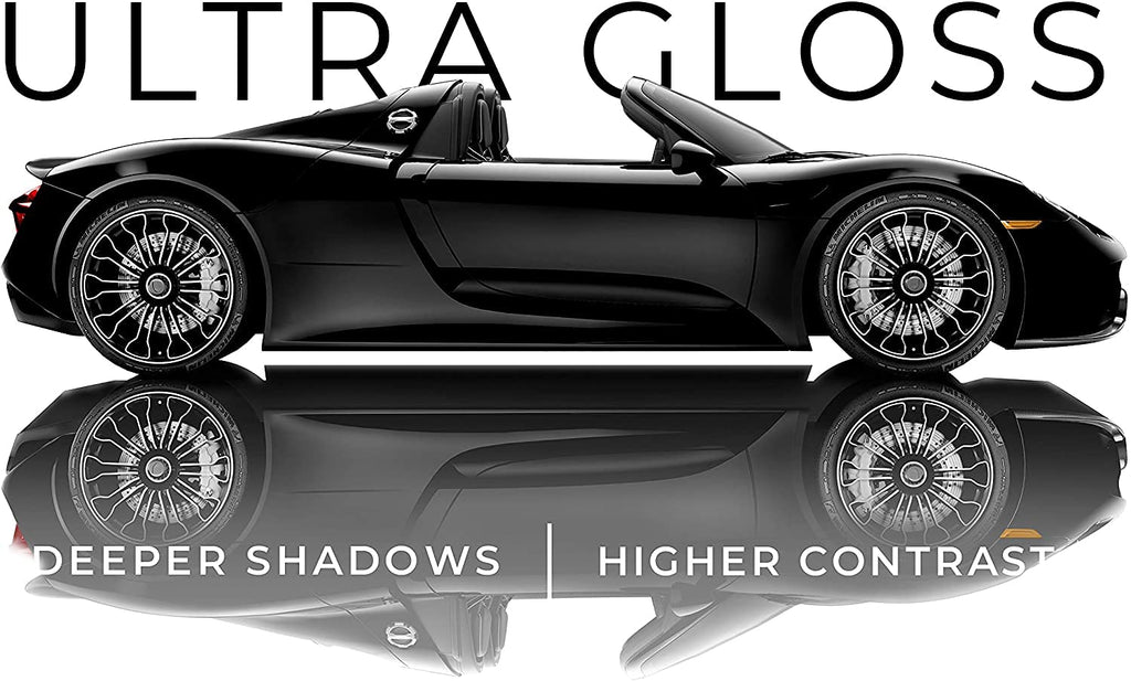 VViViD+ Ultra Gloss Premium Vinyl Car Wrap Film (1ft x 5ft, Gloss Piano Black)