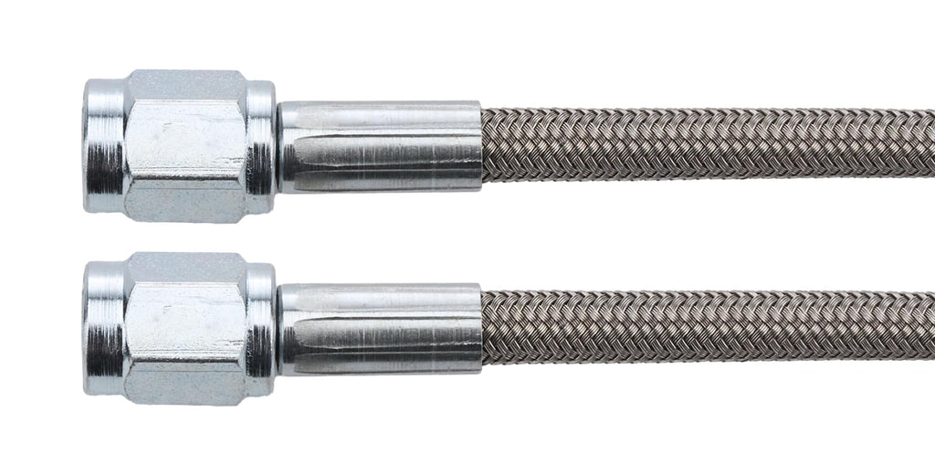Allstar Performance AN Hose Assembly, 18 in Long, 3 AN Hose, 3 AN Straight Female to 3 AN Straight Female, Braided Stainless, PTFE Lined, Each