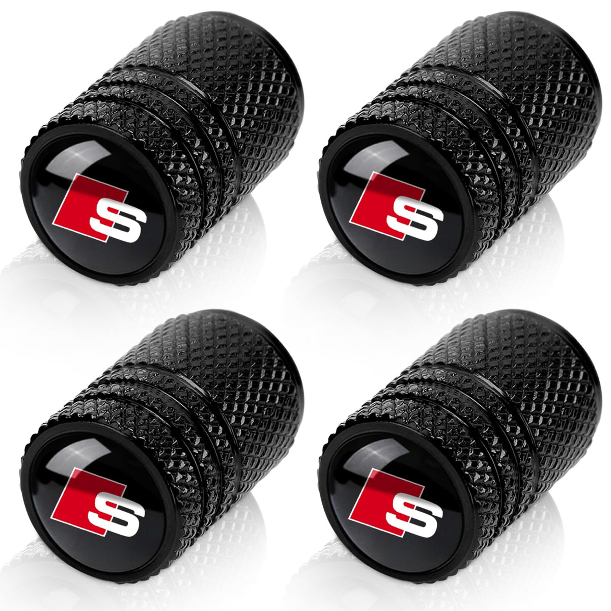 4pcs Tire Valve Stem Caps, Compatible with Toyota Avalon Prius Allion RAV4 Highlander Series Stem Cap Universal Car Air Cover Car Accessories for Cars, SUV, Truck, Motorcycles Black