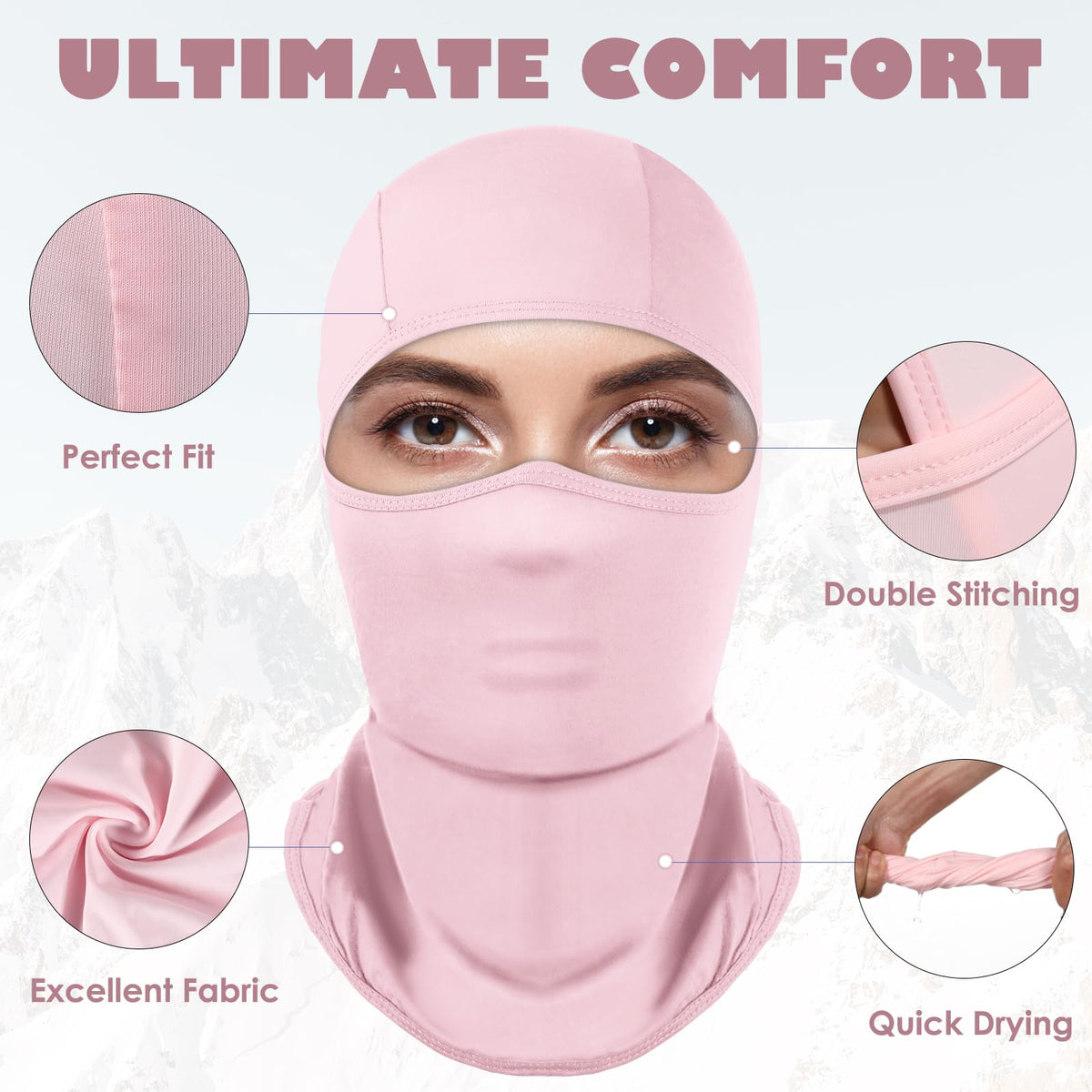 Achiou Ski Mask Balaclava Shiesty, Cooling Ice Silk Motorcycle Face Cover